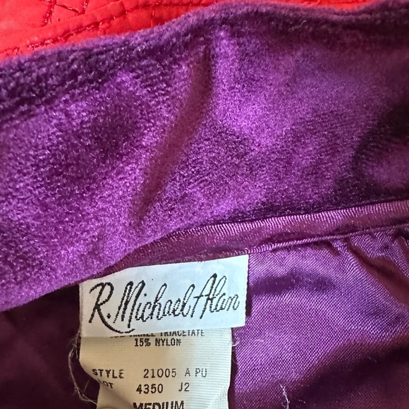*R. MICHAEL ALAN* Vintage Purple Long Sleeve Open Front Blazer Jacket Size M - Picture 6 of 7